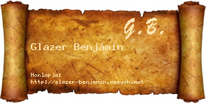 Glazer Benjámin névjegykártya